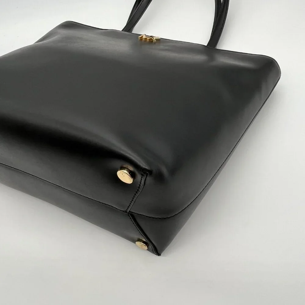 Michael Kors Black Leather Mott Tote Bag - Picture 6 of 11